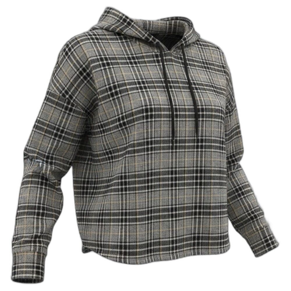 Hot Topic Black Gray Plaid Crop Hoodie Women’s M Grunge Gothcore Alt Y2K